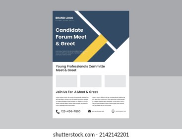 plantilla de diseño de afiches para ver y saludar al volante. conocer la plantilla de diseño de afiches de flyer y saludar con los profesionales.