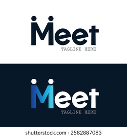 Meet logo creative professional simple modern letter m design
