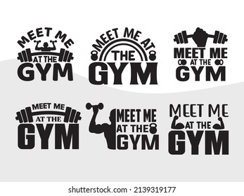 Meet Me At The Gym Printable Vector Illustration