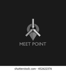 Meet Point Logo Design Template. Vector Illustration