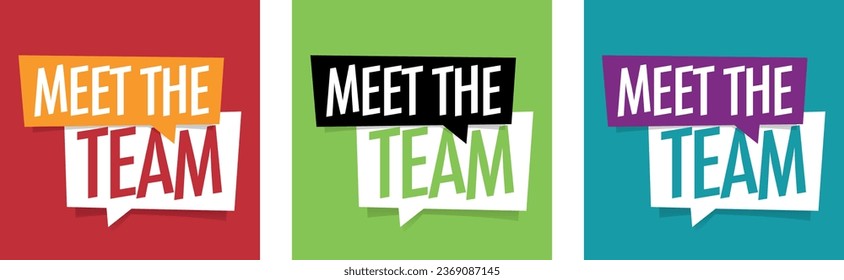 Meet the team on speech bubble