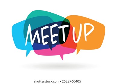 "Meet up", pictogram on speech bubble