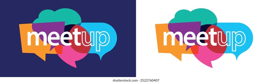 "Meet up", pictogram on speech bubble