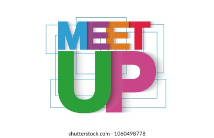 Meet up vector letters