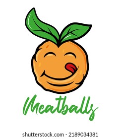 Meetball  And Basil Cartoon. Vector Illustration