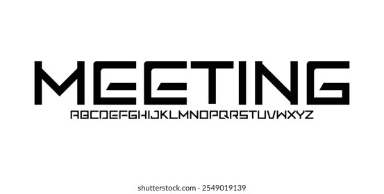 Meeting, Abstract minimal modern alphabet fonts. Typography technology electronic digital music future creative font. vector illustration
