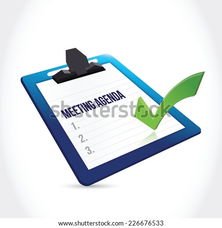 meeting agenda clipboard illustration design over a white background