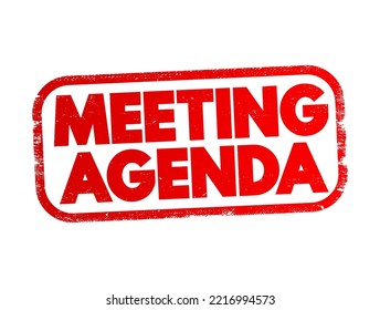 Meeting Agenda Text Stamp, Concept Background