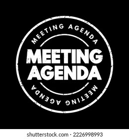 Meeting Agenda text stamp, concept background