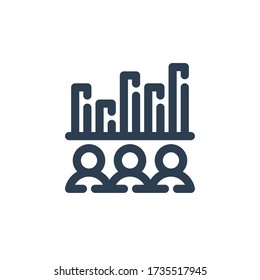 meeting analytics icon outline blue