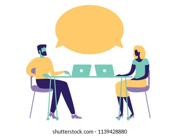 Meeting analytics vector flat illustration