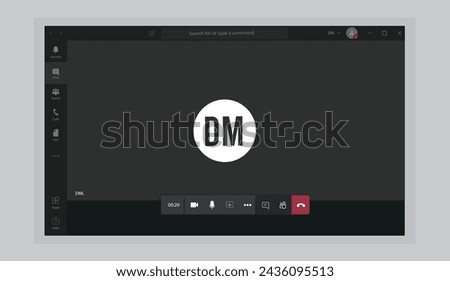 Meeting app screen, template video conference user interface