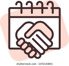 Meeting appointment, illustration, vector on a white background.