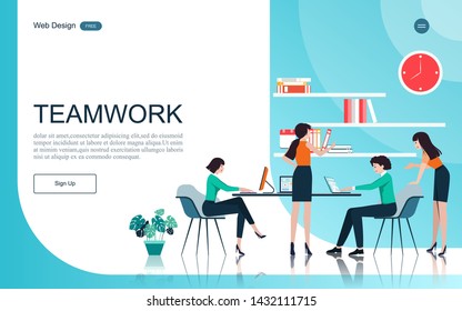  Meeting and brainstorming,creative idea for teamwork,training, strategy ,analysis and marketing. Vector illustration.