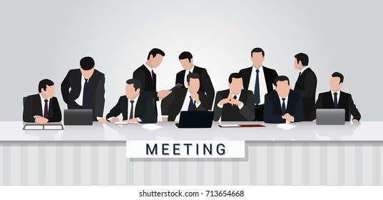 Meeting business people brainstorm