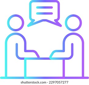 Meeting Business people icon with blue duotone style. communication, person, teamwork, human, organization, discussion, collaboration. Vector illustration