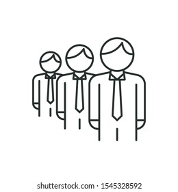 meeting and business people - minimal line web icon. simple vector illustration. concept for infographic, website or app.
