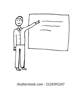 Meeting of business people, negotiations on a business project. Business people do business. Isolated vector illustration. Doodles. Coloring for children and adults. Cartoon. Comics