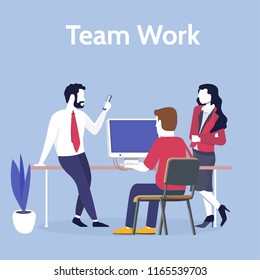 Game Development Team Flat Vector Illustration Stock Vector (Royalty ...