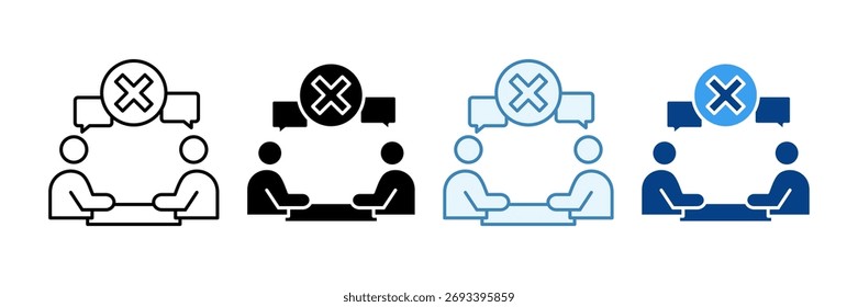 Meeting Cancelled Icon Set Multiple Style Collection