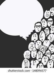 Meeting -cartoon characters - dark background