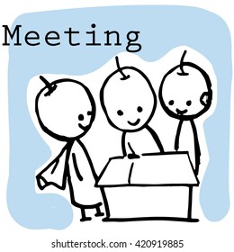 meeting cartoon vector character