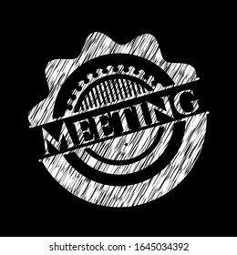 Treffen mit Chalkboard-Textur. Vektorillustration Illustration. Detaillierte Angaben.