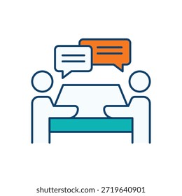 Icono de chat de reunión Vector ilustración de stock