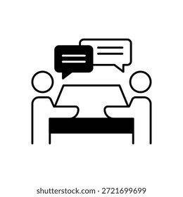 Icono de chat de reunión Vector ilustración de stock