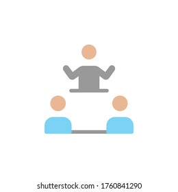 Icono de color de reunión. Ilustración de elementos de color simple. Diseño de símbolos de concepto de reunión a partir del conjunto de estrategias de negocio. Se puede usar para web y móvil