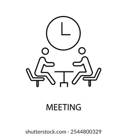 meeting concept line icon. Simple element illustration. meeting concept outline symbol design.