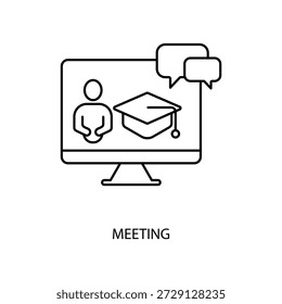 meeting concept line icon. Simple element illustration. meeting concept outline symbol design.