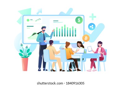 meeting concept vector illustration. flat design
