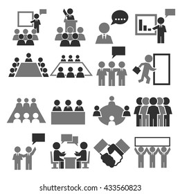 meeting, conference, consult icon set