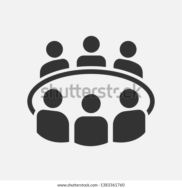 \
Meeting or Conference Icon. Business\
Activity Illustration As A Simple Vector Sign & Trendy Symbol\
for Design and Websites or Mobile\
Application.