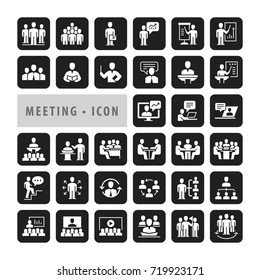 Meeting & conference icon set, Business Management icons 