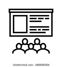 meeting conference line icon vector. meeting conference sign. isolated contour symbol black illustration