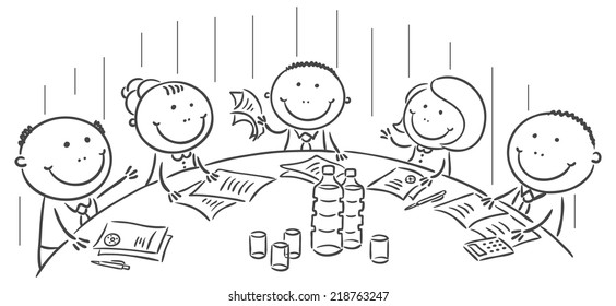 Meeting or conference round the table, no gradients