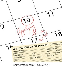 Meeting date to apply for employment.. Vector illustration.