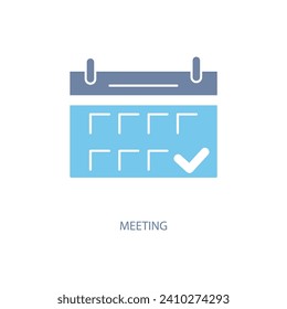 meeting date concept line icon. Simple element illustration. meeting date concept outline symbol design.