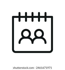 Meeting date isolated icon, meeting calendar vector icon with editable stroke