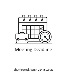 Meeting Deadline vector Outline Icon Design illustration. Business Partnership Symbol on White background EPS 10 File