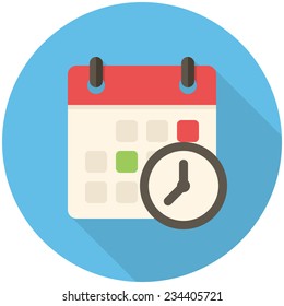 Meeting Deadlines, modern flat icon with long shadow