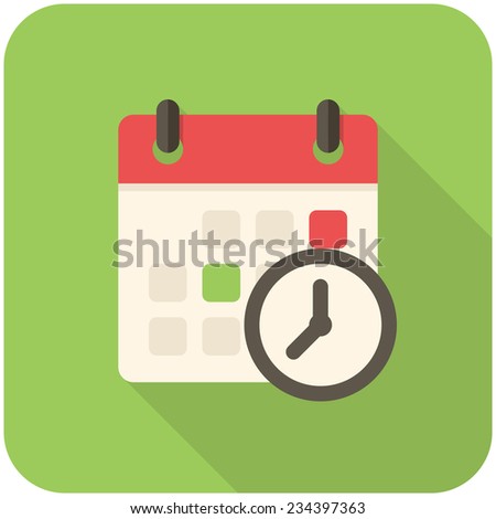 Meeting Deadlines, modern flat icon with long shadow