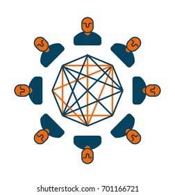meeting Department in office sign. Communication managers icon. Business concept symbol

