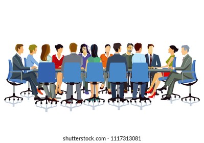 Meeting and discussion in the group