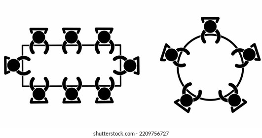 Meeting Or Discussion Icon Set Isolated On White Background.teamwork Icon Vector Illustration