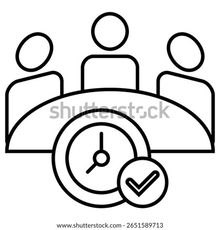 Meeting End outline icon isolated on white