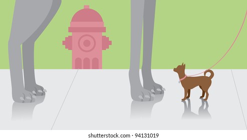 Meeting at the fire hydrant EPS 8 vector, no open shapes or paths.