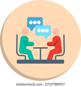 Icono de estilo de círculo plano de reunión